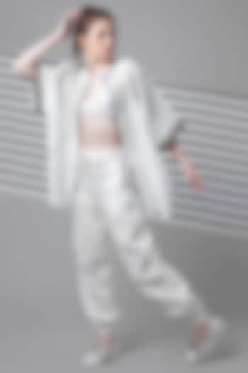 White Monochrome Co-Ord Set by Wendell Rodricks at Pernia's Pop Up Shop